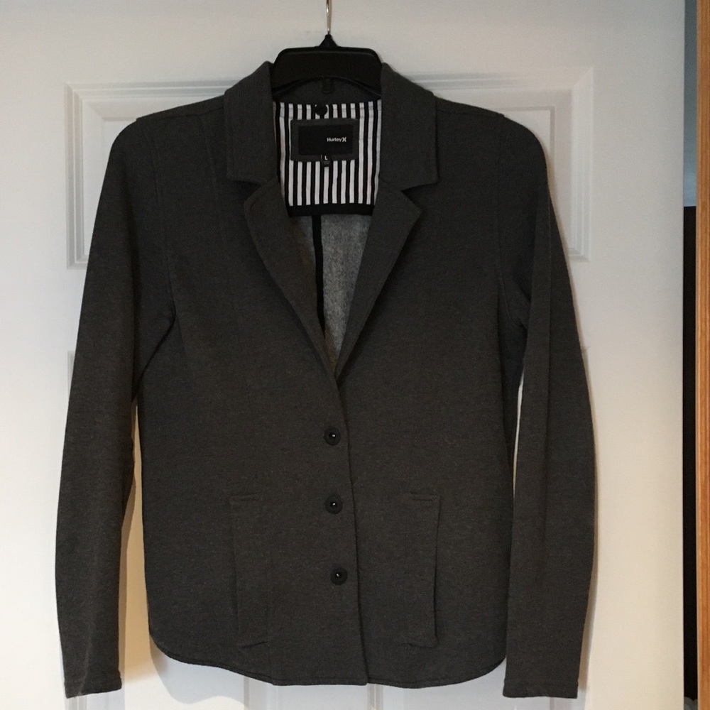 Heather Gray Fleece Blazer